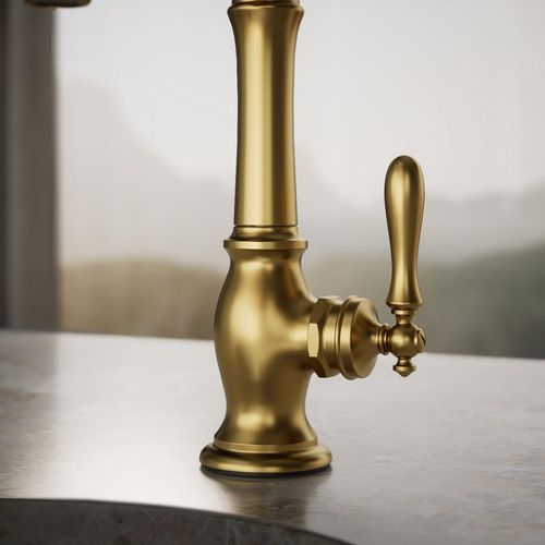 Main product image of Artifacts Single-Handle Bar Sink Faucet with Swing Spout (Vibrant Brushed Moderne Brass), K-99267-2MB