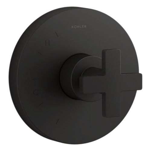 Main product image of Composed Rite-Temp Valve Trim w/ Cross Handle (Matte Black), K-TS73115-3-BL