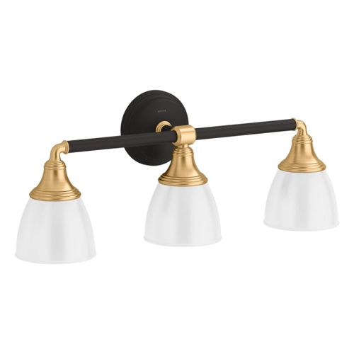 Main product image of Devonshire Three-Light Sconce (Black w/ Brass Trim), K-10572-BML