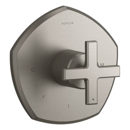 Main product image of Occasion Mastershower Temperature Control Valve Trim w/ Cross Handle (Vibrant Brushed Nickel), K-T27040-3-BN