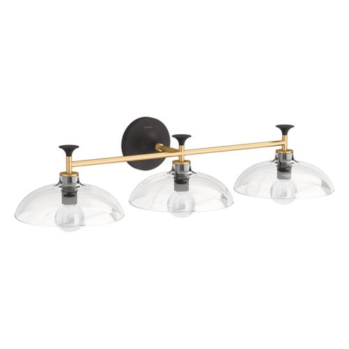 Main product image of Tone Three-Light Sconce (Black w/ Brass Trim), K-31770-SC03-BML