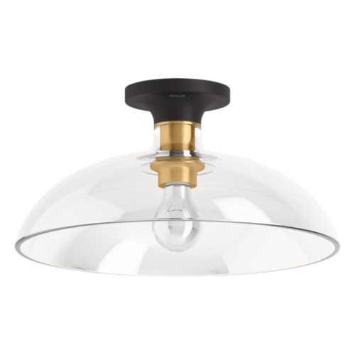 Main product image of Tone 15" Flush-Mount (Black w/ Brass Trim), K-31772-FM01-BML