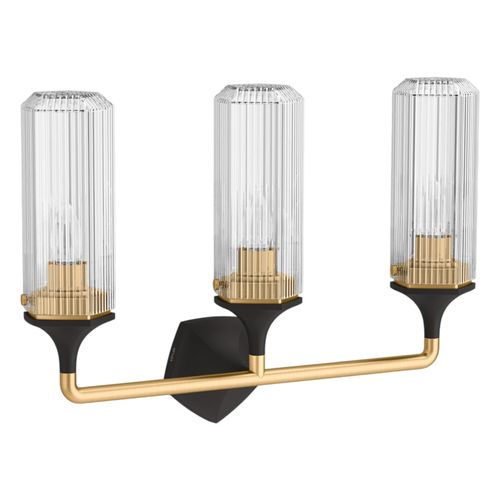 Main product image of Occasion Three-Light Sconce (Black w/ Brass Trim), K-31778-SC03-BML