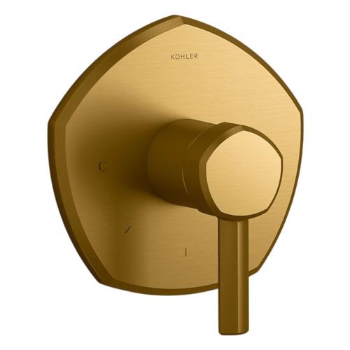 Main product image of Occasion Mastershower Temperature Control Valve Trim w/ Lever Handle (Vibrant Brushed Moderne Brass), K-T27040-4-2MB