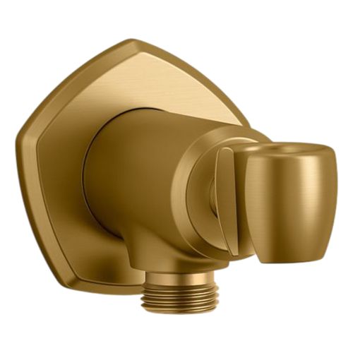 Main product image of Occasion Wall-Mount Handshower Holder w/ Supply Elbow And Check Valve (Vibrant Brushed Moderne Brass), K-27117-2MB