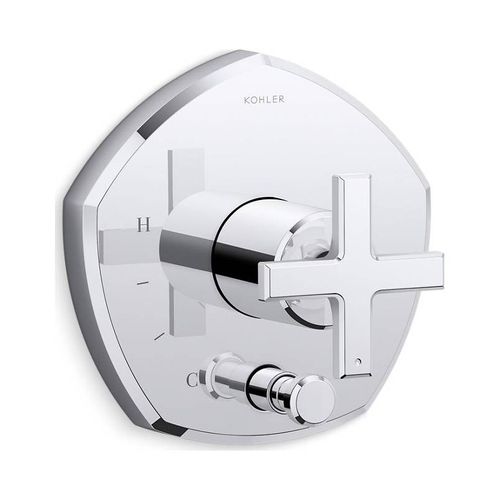 Main product image of Rite-Temp Valve Trim w/ Push-Button Diverter And Cross Handle (Polished Chrome)