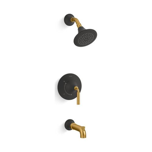 Main product image of Rite-Temp Bath And Shower Trim Kit, 1.75 GPM (Matte Black w/ Brushed Moderne Brass)