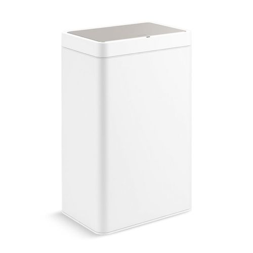 Main product image of 13-Gallon Touchless Stainless Steel Trash Can (Stainless Steel + White), K-23825-STW