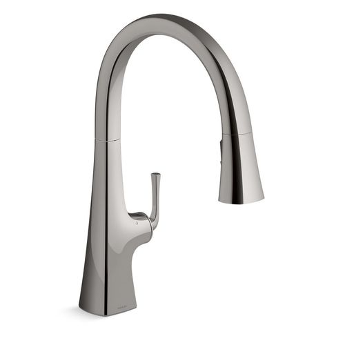 Main product image of Graze Touchless Pull-Down Kitchen Sink Faucet w/ Three-Function Sprayhead (Vibrant Titanium), K-22068-TT