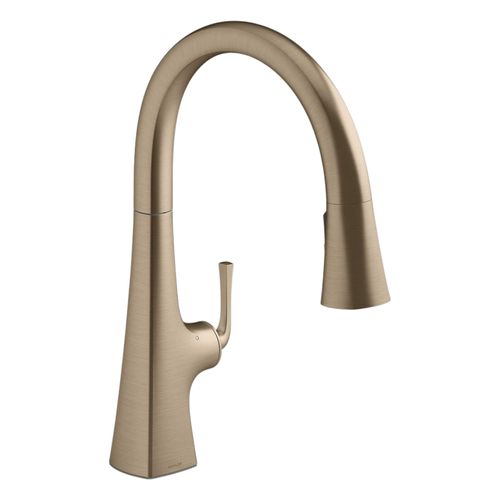 Main product image of Graze Touchless Pull-Down Kitchen Sink Faucet w/ Three-Function Sprayhead (Vibrant Brushed Bronze), K-22068-BV