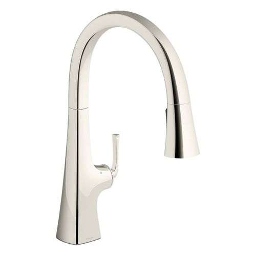 Main product image of Graze Touchless Pull-Down Kitchen Sink Faucet w/ Three-Function Sprayhead (Vibrant Polished Nickel), K-22068-SN