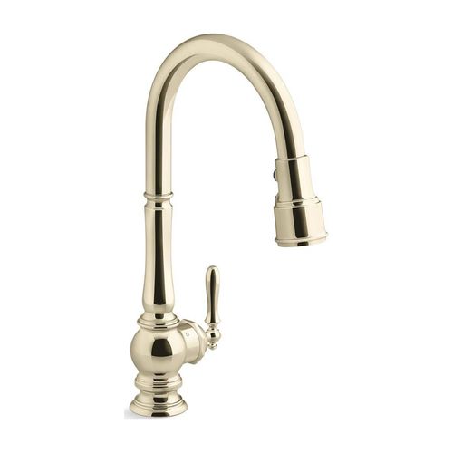 Main product image of Touchless Pull-Down Kitchen Sink Faucet w/ Three-Function Sprayhead (Vibrant French Gold), K-29709-AF
