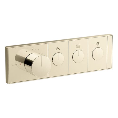 Main product image of Anthem Three-Outlet Recessed Mechanical Thermostatic Valve Control (Vibrant French Gold), K-26347-9-AF