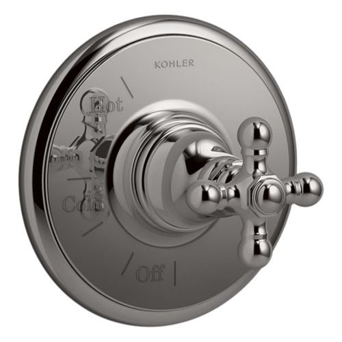 Main product image of Artifacts Rite-Temp Valve Trim w/ Cross Handle (Vibrant Titanium), K-TS72767-3-TT