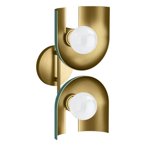 Main product image of Jabot Two-Light Sconce (Jade w/Brushed Moderne Brass Accents), K-31783-SC02-6GL