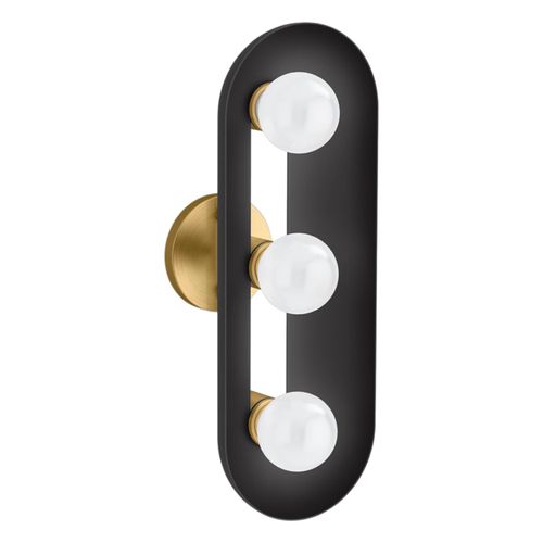 Main product image of Jabot Three-Light Sconce (Black w/ Brass Trim), K-31784-SC03-BML