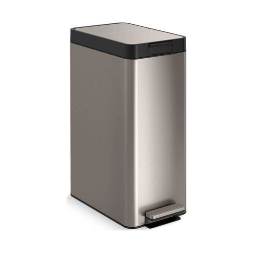 Main product image of 13-Gallon Stainless Steel Slim Step Trash Can w/ Bifold Lid (Stainless Steel), K-23826-ST