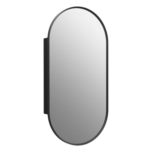 Main product image of Verdera 20" X 40" Capsule Framed Medicine Cabinet (Matte Black), K-35574-BLL