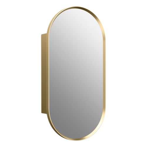 Main product image of Verdera 15" X 30" Capsule Framed Medicine Cabinet (Moderne Brushed Gold), K-35573-BGL