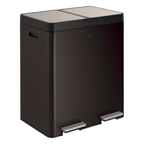 Main product image of 21.7-Gallon Stainless Steel Dual-Bin Step Trash Can (Black Stainless), K-23828-BST