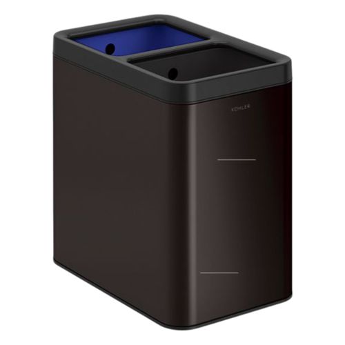 Main product image of 5-3/4-Gallon Dual-Compartment Open-Top Trash Can (Black Stainless), K-31315-BST