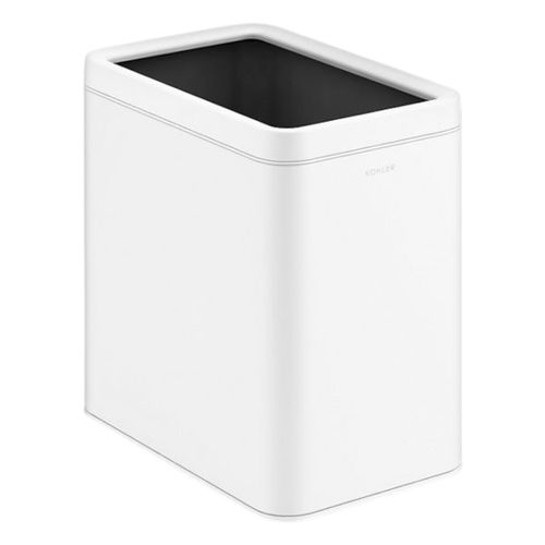 Main product image of 6-1/2-Gallon Open-Top Trash Can (Stainless Steel + White), K-31314-STW