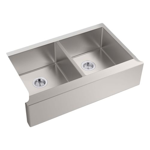 Main product image of Strive 35-1/2" Undermount Double-Bowl Farmhouse Kitchen Sink w/ Accessories (Stainless Steel), K-33159-NA