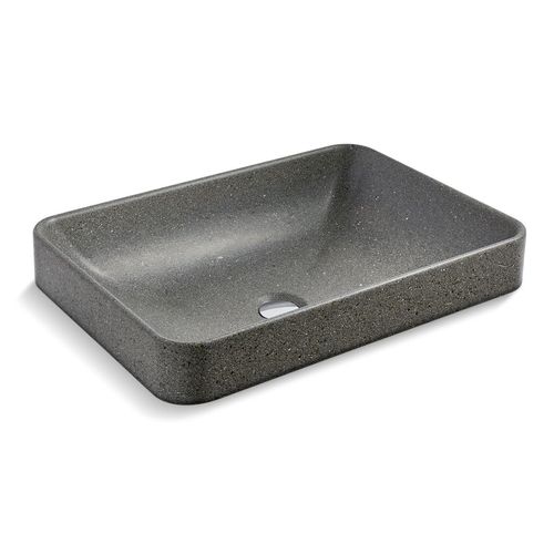 Main product image of Wastelab Vox 23" Rectangular Vessel Bathroom Sink, No Overflow (Ashen), K-30673-N-AHN