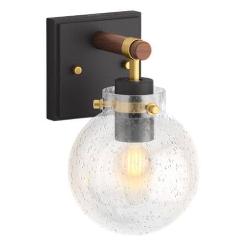 Main product image of Holt One-Light Sconce (Black w/ Brass Trim), K-38412-SC01-BML
