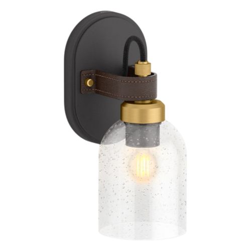 Main product image of Tannage One-Light Sconce (Black w/ Brass Trim), K-38416-SC01-BML