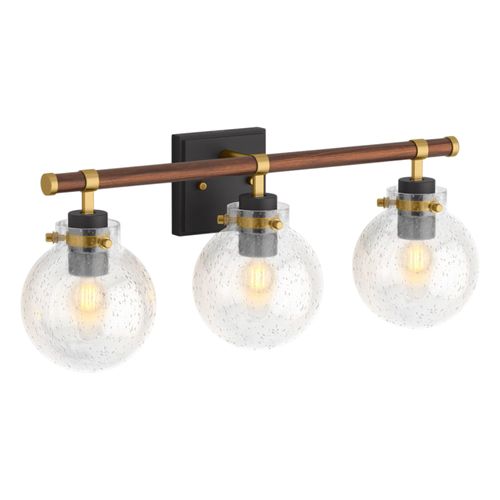 Main product image of Holt Three-Light Sconce (Black w/ Brass Trim), K-38414-SC03-BML