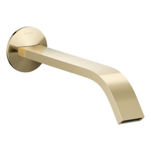 Main product image of Wall-Mount Bathroom Faucet Spout w/ Ribbon Design, 1.2 Gpm (Vibrant French Gold), K-T23888-AF