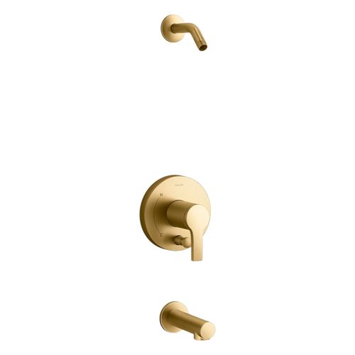 Main product image of Elate Rite-Temp Bath And Shower Trim Kit w/ Push-Button Diverter, Without Showerhead (Vibrant Brushed Moderne Brass), K-TLS35327-4-2MB