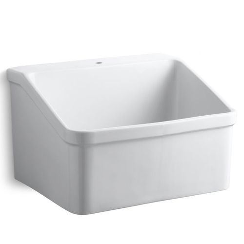 Main product image of Hollister 28" X 22" Bracket-mount Utility Sink w/ Single Faucet Hole (White), K-12793-0