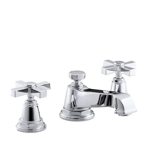 Main product image of Pinstripe Pure Widespread Lavatory Faucet, Cross Handles - Polished Chrome, K-13132-3A-CP