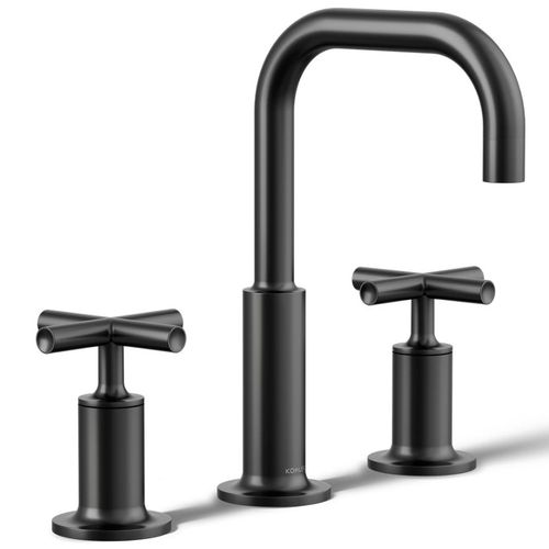 Main product image of Purist Widespread Bathroom Sink Faucet w/ Cross Handles, 1.2 GPM (Matte Black), K-14406-3-BL