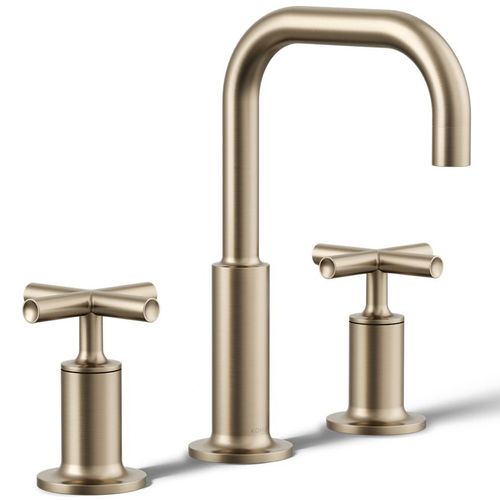 Main product image of Purist Widespread Bathroom Sink Faucet w/ Cross Handles, 1.2 GPM (Vibrant Brushed Bronze), K-14406-3-BV