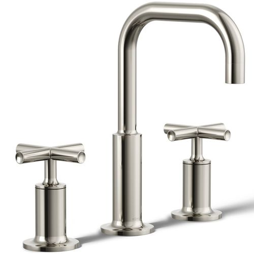 Main product image of Purist Widespread Bathroom Sink Faucet w/ Cross Handles, 1.2 GPM (Vibrant Polished Nickel), K-14406-3-SN