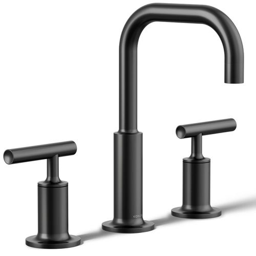 Main product image of Purist Widespread Bathroom Sink Faucet w/ Lever Handles, 1.2 GPM (Matte Black), K-14406-4-BL
