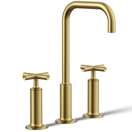 Main product image of Purist Widespread Bathroom Sink Faucet w/ Cross Handles, 1.2 GPM (Vibrant Brushed Moderne Brass), K-14408-3-2MB
