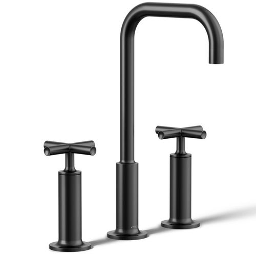 Main product image of Purist Widespread Bathroom Sink Faucet w/ Cross Handles, 1.2 GPM (Matte Black), K-14408-3-BL