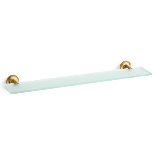 Main product image of Purist Glass Shelf (Vibrant Brushed Moderne Brass), K-14440-2MB