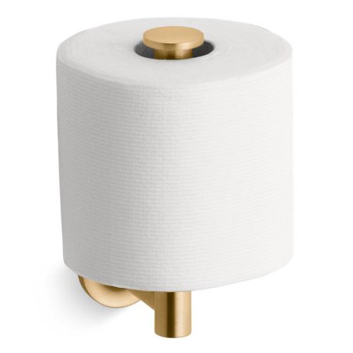 Main product image of Purist Vertical Toilet Paper Holder (Vibrant Brushed Moderne Brass), K-14444-2MB