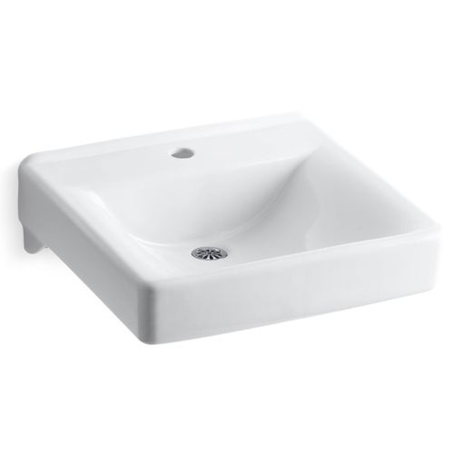 Main product image of Soho 20" X 18" Wall Mount/concealed Arm Carrier Bathroom Sink w/ Single Faucet Hole (White), K-2084-N-0