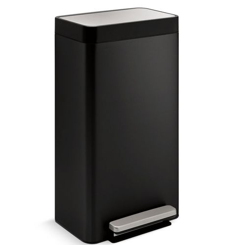 Main product image of 8-gallon Loft Stainless Steel Step Trash Can (Black Stainless), K-20941-BST