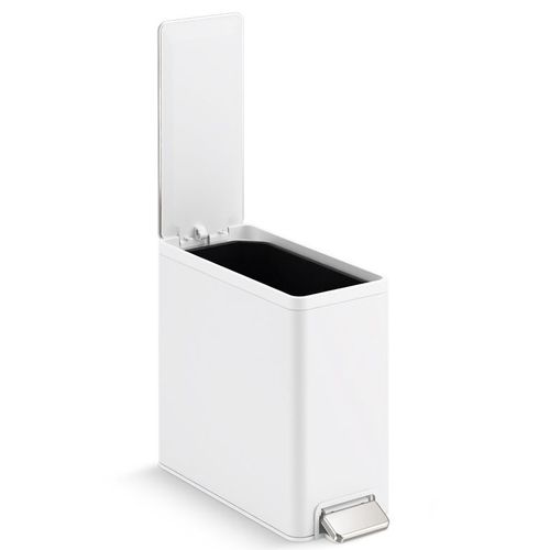Main product image of 2.5-gallon Slim Step Trash Can (Stainless Steel + White), K-20957-STW