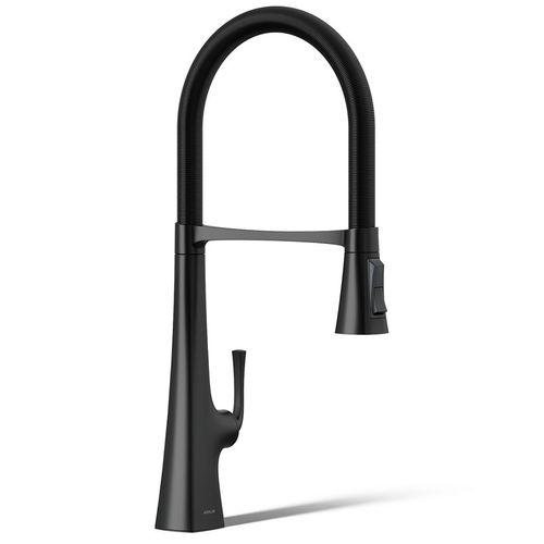 Main product image of Graze Semi-professional Kitchen Faucet w/ 3-Function Sprayhead (Matte Black), K-22060-BL