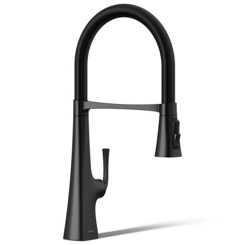 Main product image of Graze Semi-professional Kitchen Faucet w/ 3-Function Sprayhead (Matte Black), K-22061-BL