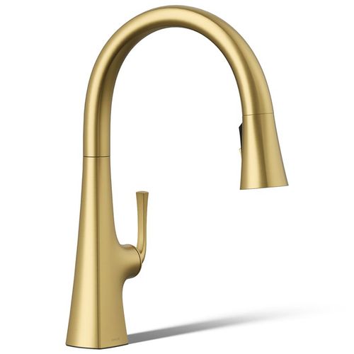 Main product image of Graze Pull-down Kitchen Faucet w/ 3-Function Sprayhead (Vibrant Brushed Moderne Brass), K-22062-2MB