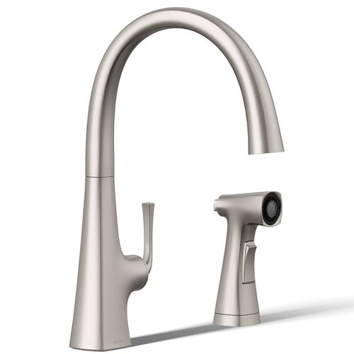 Main product image of Graze Single-handle Kitchen Faucet w/ 2-Function Side Sprayer (Vibrant Stainless), K-22064-VS